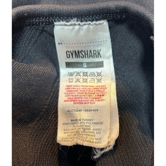 Gymshark Long Sleeve Crop Top Black‎ Seamless Cutout Women's Size S Thumbholes - Picture 3 of 7